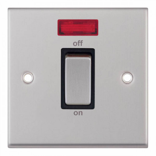 Selectric 7MPRO-217 Satin Chrome 1 Gang 45A DP Switch with Neon and Black Insert