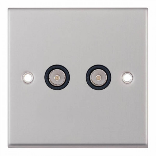 Selectric 7MPRO-234 2 Gang TV/FM ﻿Coaxial/Aerial Socket