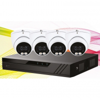 QVIS Eagle IP CCTV Kit - 8 Channel 2TB NVR with 4 x 4MP Full-Colour Turret (White)