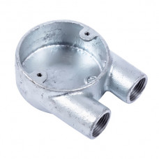 20mm 2 Way U Galvanised Conduit Box x1