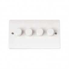 Scolmore Click Mode 250W 4 Gang 2 Way Resistive Inductive Dimmer Switch White