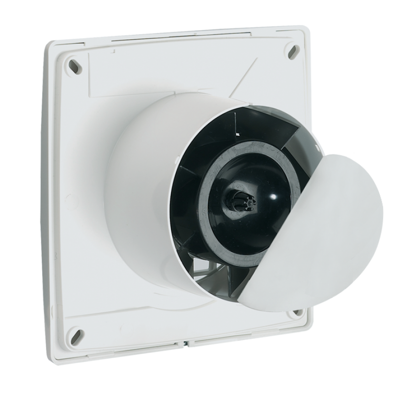 Vortice 11127 Punto Filo MF100/4 T White Slimline Axial Extractor Fan With Adjustable Timer - Integral Backdraught Shutter