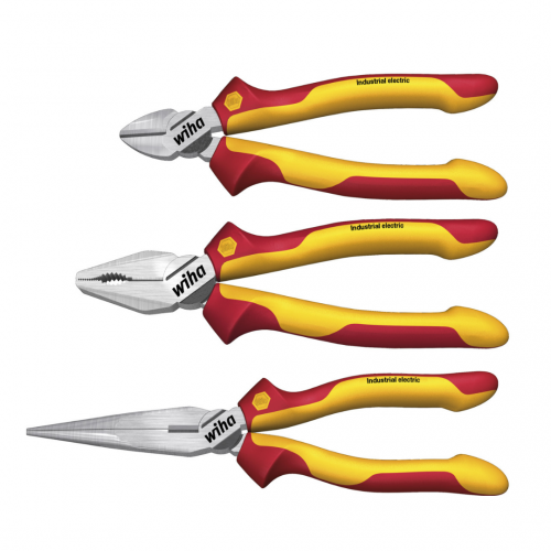 Wiha Industrial Pliers Set - Diagonal, Long Nose and Combination Pliers