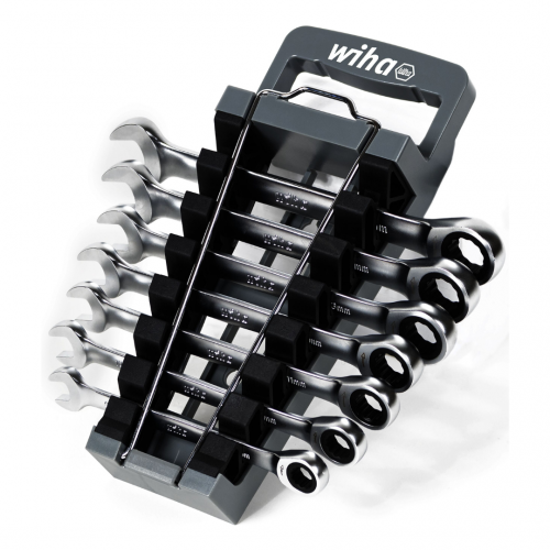 Wiha 8 Piece Ring Ratchet Open-ended Spanner Set