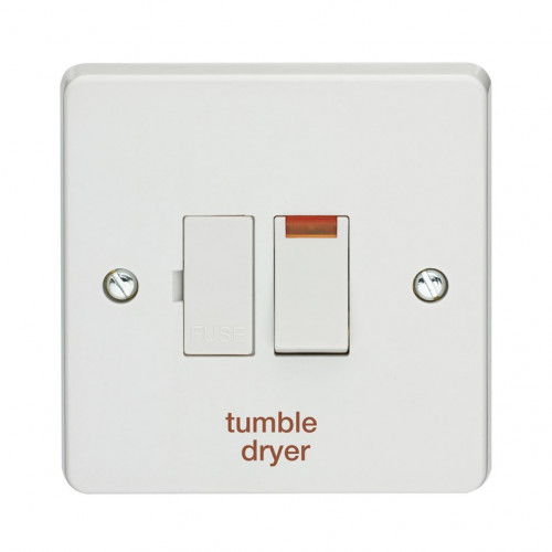 Crabtree 13A Double Pole Switched Fused Connection Unit With Neon Printed 'Tumble Dryer'