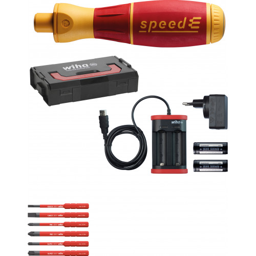 WIHA 10 Piece SpeedE VDE Electric Insulated Screwdriver and Blades