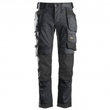 Snickers Workwear Grey/Black AllRoundWork Stretch Trousers with Holster Pocket 41W 32L 6241
