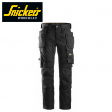 Snickers Workwear AllRoundWork Stretch Trousers with Holster Pocket - Black/Black 6241