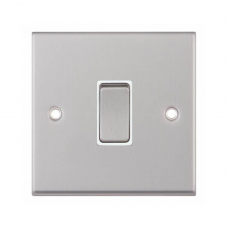 Selectric 7MPRO-101 Satin Chrome 1 Gang 10A 2 Way Switch with White Insert