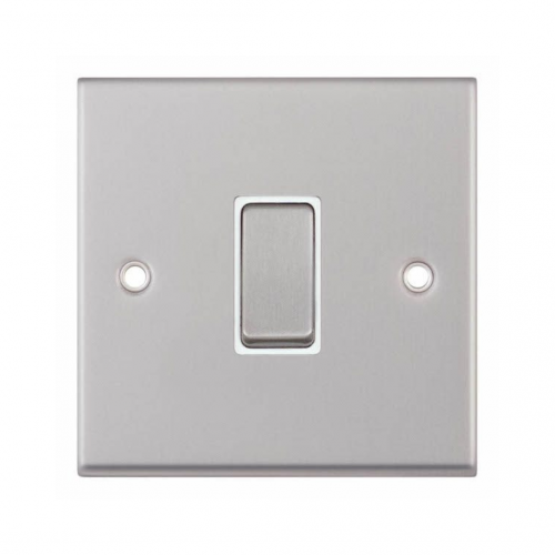 Selectric 7M-Pro Satin Chrome 1 Gang 10A Intermediate Switch with White Insert