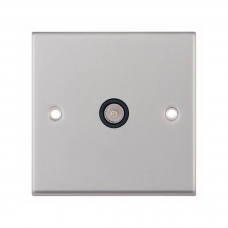 Selectric 7MPRO-233 Satin Chrome 1 Gang TV Socket with Black Insert