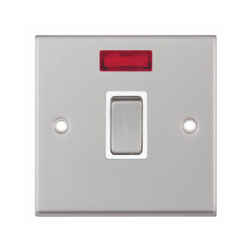 Selectric 7M-Pro Satin Chrome 1 Gang 20A DP Switch with Neon and White Insert