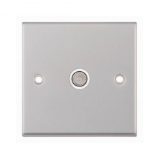 Selectric 7MPRO-133 Satin Chrome 1 Gang TV Socket with White Insert