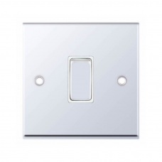 Selectric 7MPRO-301 Polished Chrome 1 Gang 10A 2 Way Switch with White Insert