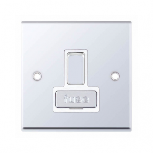 Selectric 7M-Pro Polished Chrome 13A DP Switched Fused Connection Unit with White Insert