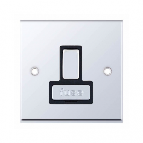 Selectric 7MPRO-528 Polished Chrome 13A DP Switched Fused Connection Unit with Black Insert