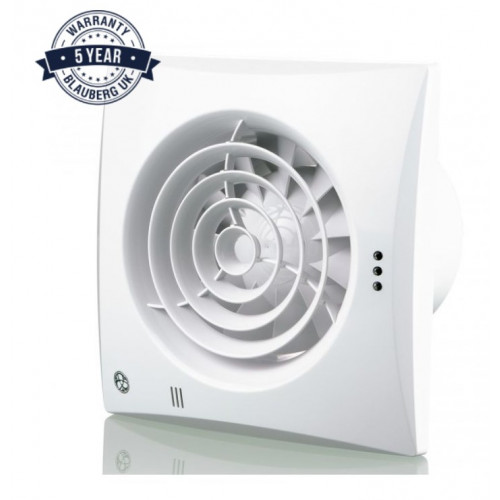 Blauberg Calm Low Noise Hush Quiet Energy Efficient Bathroom Extractor Fan 100mm White - Pull Cord 