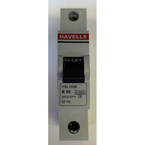 Havells 50A Single Pole MCB Type B (Brand New)