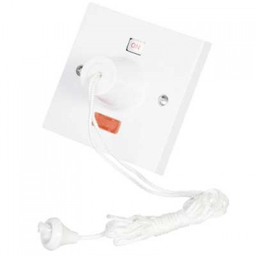 Click Scolmore Click Polar 45A DP Ceiling Pull Cord Switch with Neon White