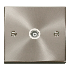 Click Deco Single Isolated Coaxial Socket White Victorian Sat Chrome