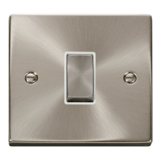 Click Deco 1 Gang Intermediate Ingot 10AX Switch White Victorian Sat Chrome