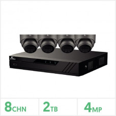 QVIS Oyn-x Eagle IP CCTV Kit - 8 Channel 2TB NVR with 4 x 4MP Full-Colour Turret (Grey)