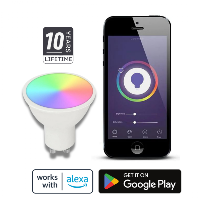 MOES ZigBee GU10 Led Bulb LightSmart RGB Colorful Dimmable Lamp