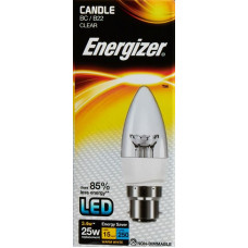 Energizer LED Candle 250LM 3.4W Clear B22 (BC) Warm White Bulb