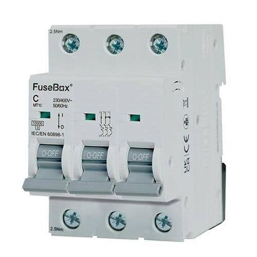 Fusebox MT10C 3 Module Single Pole C Curve Miniature Circuit Breaker MCB