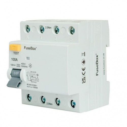 FUSEBOX RTA1001004S 100A 4 POLE TIME DELAY RCD