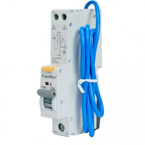 FuseBox 6-63A 10kA 30mA B Curve Type A RCBO