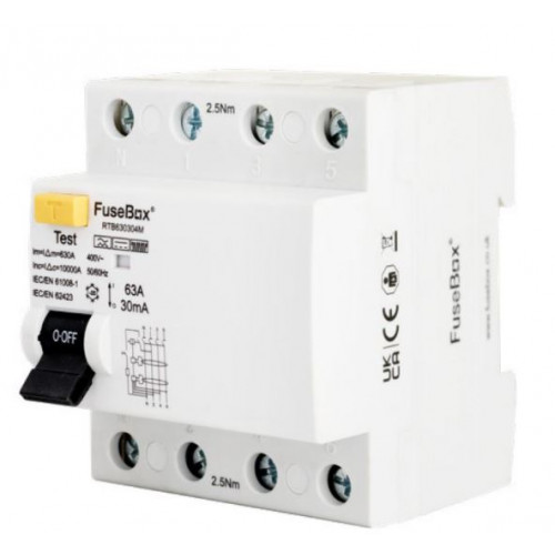 FUSEBOX RTB630304M 63A 4 POLE 30MA TYPE B RCD