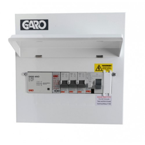 Garo 1 Row 2 Showers 63A EV Charger Priority Distribution Board / Consumer Unit