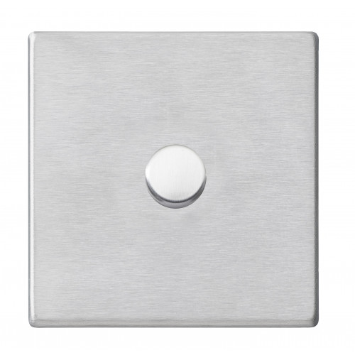 Hamilton Hartland G2 Satin Stainless Steel 1g 100W LED 2 Way Push On/Off Rotary Dimmer 