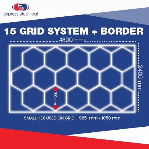 Hexagon Lighting 15 Grid System with border