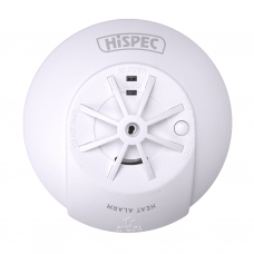 Hispec Radio Frequency Mains Heat Detector with 9v Backup Battery Included