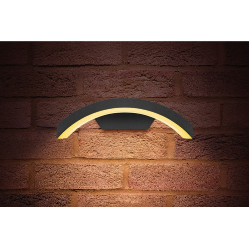 Integral LED Outdoor Curve Wall Light 7.5W Dark Grey - Warm White