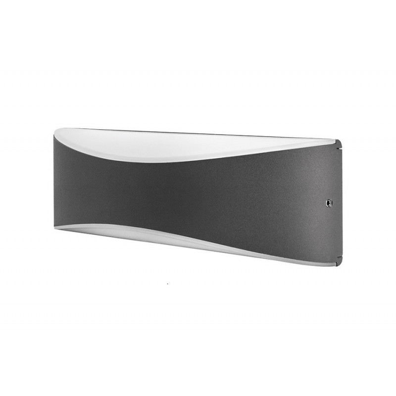 Integral LED Outdoor Wave Wall Light 7W: Dark Grey - Warm White