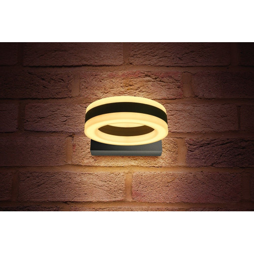 Integral LED Outdoor Ciclo Wall Light 11W:  Dark Grey - Warm White