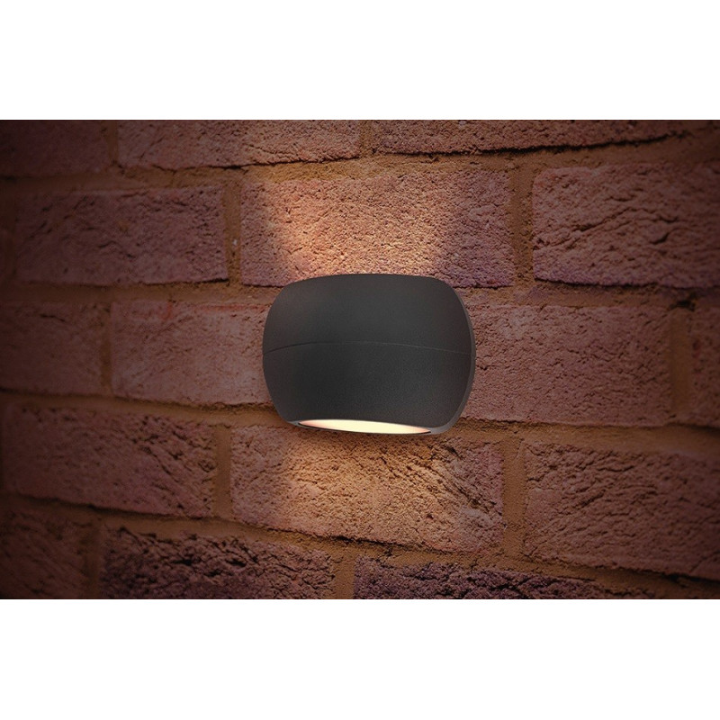 Integral LED Outdoor LuxStone Wall Light 8.5W: Dark Grey - Warm White