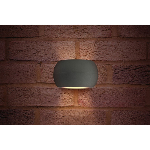 Integral LED Outdoor LuxStone Wall Light 8.5W: Dark Grey - Warm White