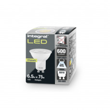 Integral GU10 600Lm 6.5w 4000K Cool White Non Dimmable 36 Degree Bulb