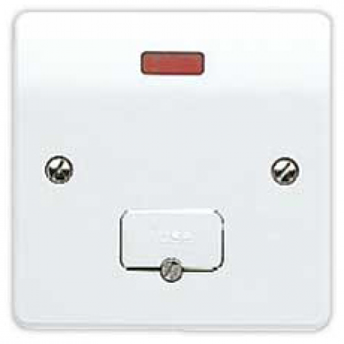 MK Electric Logic Plus White Moulded Unswitched Connection Unit With Neon and Flex Outlet in Base 13A