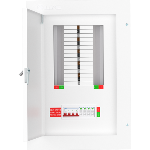 Live Electrical TPN10-125S 125 Amp 8 Way TPN Distribution Board with SPD