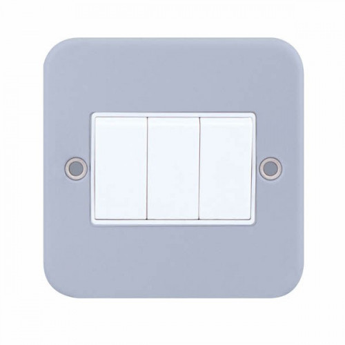 Selectric Metal Clad 3 Gang 10A 2 Way Switch