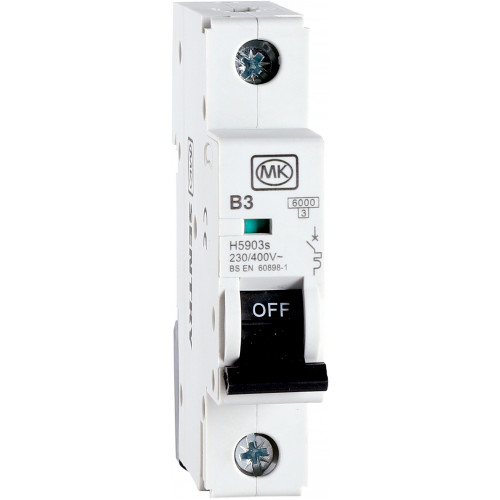 Mk Sentry H59 Single Pole 6KA B Curve MCB