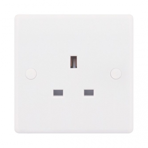 Selectric Smooth 1 Gang 13A Unswitched Socket
