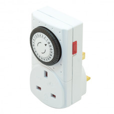 24 Hour Plug-In Mechanical Timer Switch with 13 Amp Socket