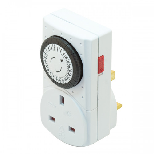 24 Hour Plug-In Mechanical Timer Switch with 13 Amp Socket 