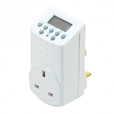 7 Day Plug-In Digital Timer with 13 Amp Socket & LCD Screen